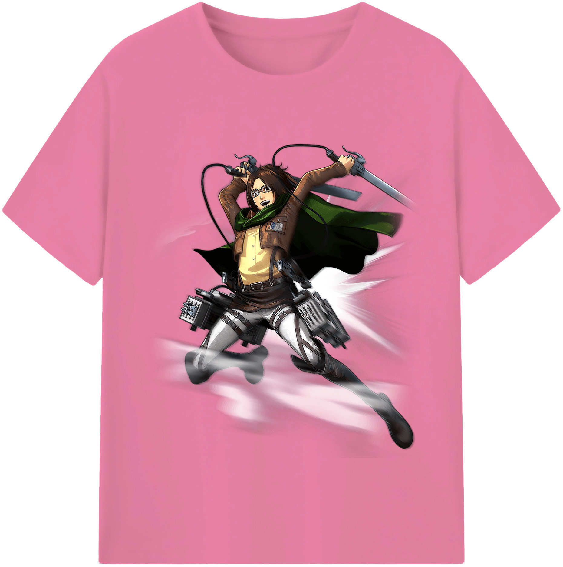 （画像用） 進撃の巨人 ハンジ·ゾエ Attack on Titan Hanji Zoe 綿100％半袖Tシャツ（フロントプリント）